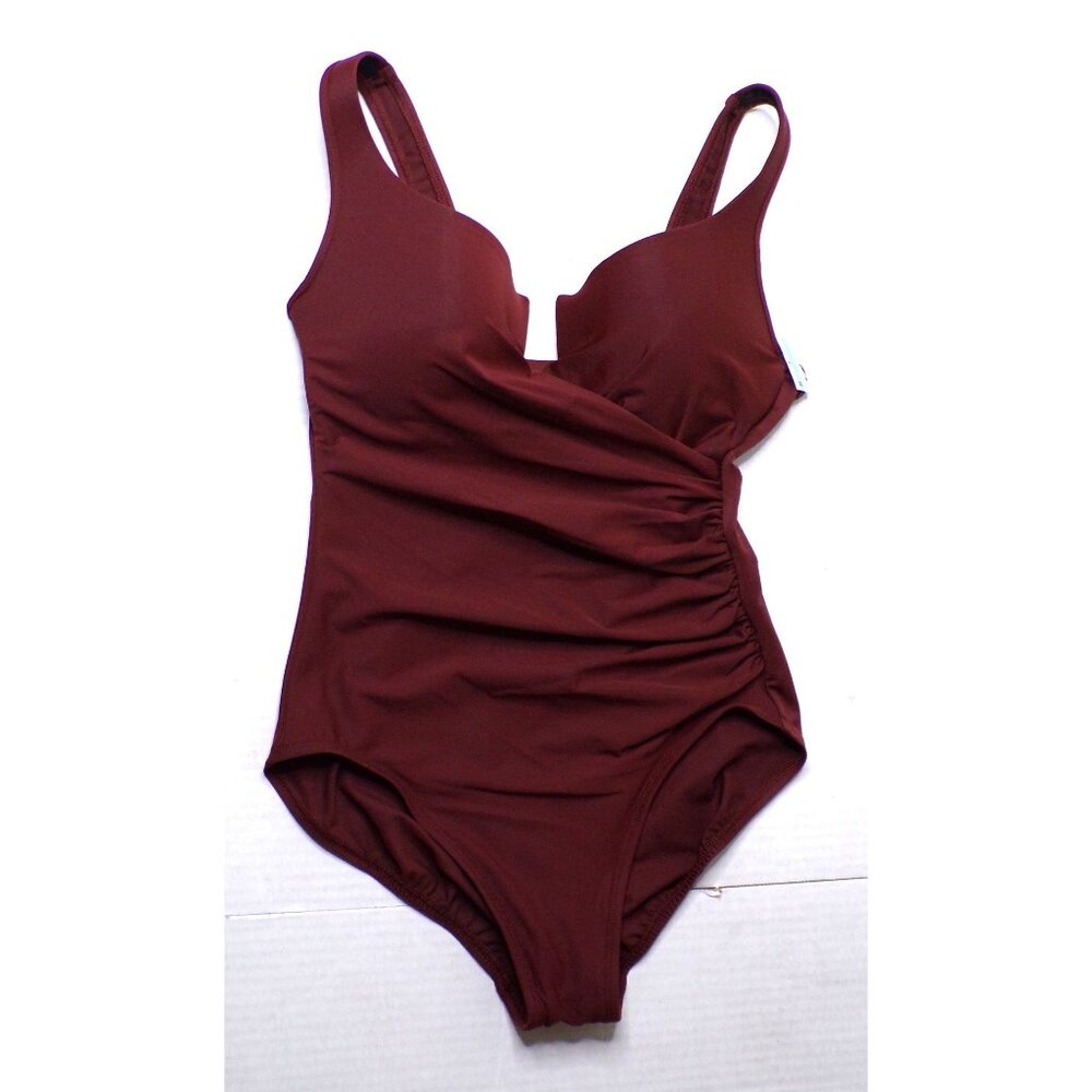 🆕 MIRACLESUIT Must Have Escape Slimming One Piece Swimsuit 12 Brown - Picture 5 of 9